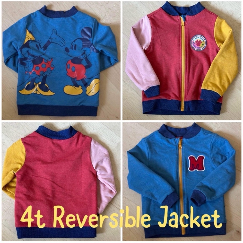 Disney Reversible 4t Girls Jacket Minnie & Mickey Mouse